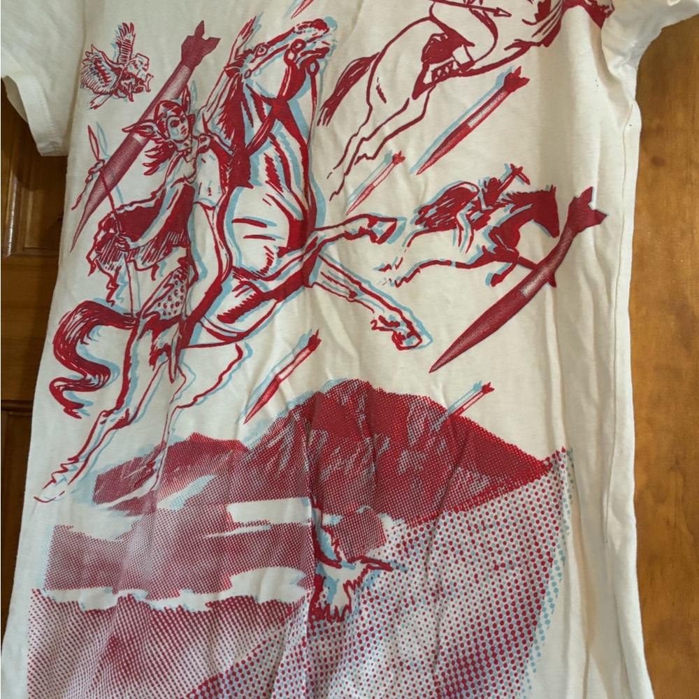 Graphic Red and White Women’s Shirt, Vintage Y2K - Picture 6 of 8
